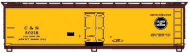 40' Wood Reefer - Kit -- Colorado & Southern #50218 (yellow, Boxcar Red; black Circle Logo)