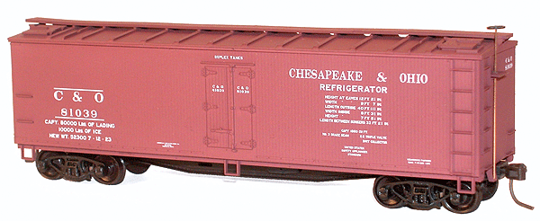40' Wood Reefer - Kit (Plastic) -- Chesapeake & Ohio #81039 (Boxcar Red)