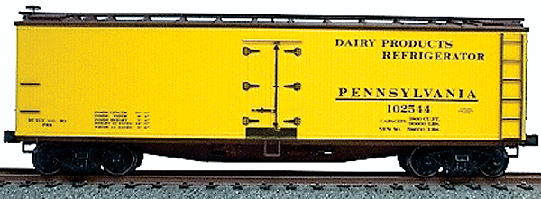 40' Wood Reefer - Kit -- Pennsylvania Railroad #102506 (yellow, Boxcar Red)-1