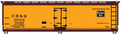 Early 40' Wood Reefer - Kit -- Chicago,  Burlington & Quincy #35026 (yellow, Boxcar Red)