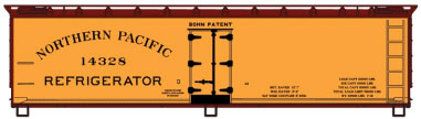 Early 40' Wood Reefer - Kit -- Northern Pacific #14328 (yelllow, Boxcar Red)