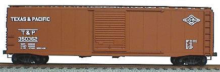 50' Single-Door Riveted-Side Boxcar - Kit -- Texas & Pacific (Oxide)