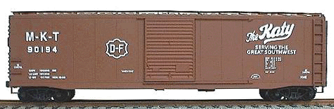 50' Single-Door Riveted-Side Boxcar - Kit -- Missouri-Kansas-Texas "Katy" (Mineral Red)