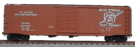 50' Single-Door Riveted-Side Boxcar - Kit -- Cotton Belt (Oxide)