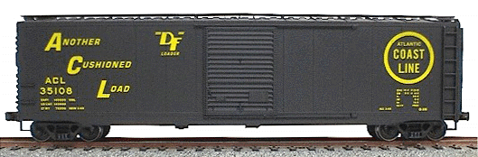 50' Single-Door Riveted-Side Boxcar - Kit -- Atlantic Coast Line (black)