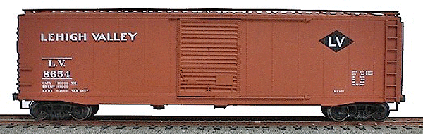 50' Single-Door Riveted-Side Boxcar - Kit -- Lehigh Valley (Mineral Red)