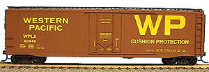 AAR 50' Riveted-Side Plug-Door Boxcar - Kit -- Western Pacific (Mineral Red)