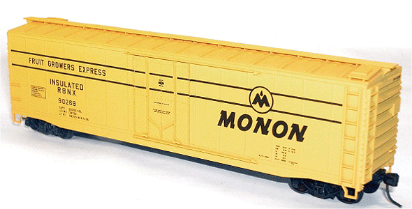 AAR 50' Riveted-Side Plug-Door Boxcar - Kit -- Monon/Fruit Growers Express RBNX #90269 (yellow, Large Logo)