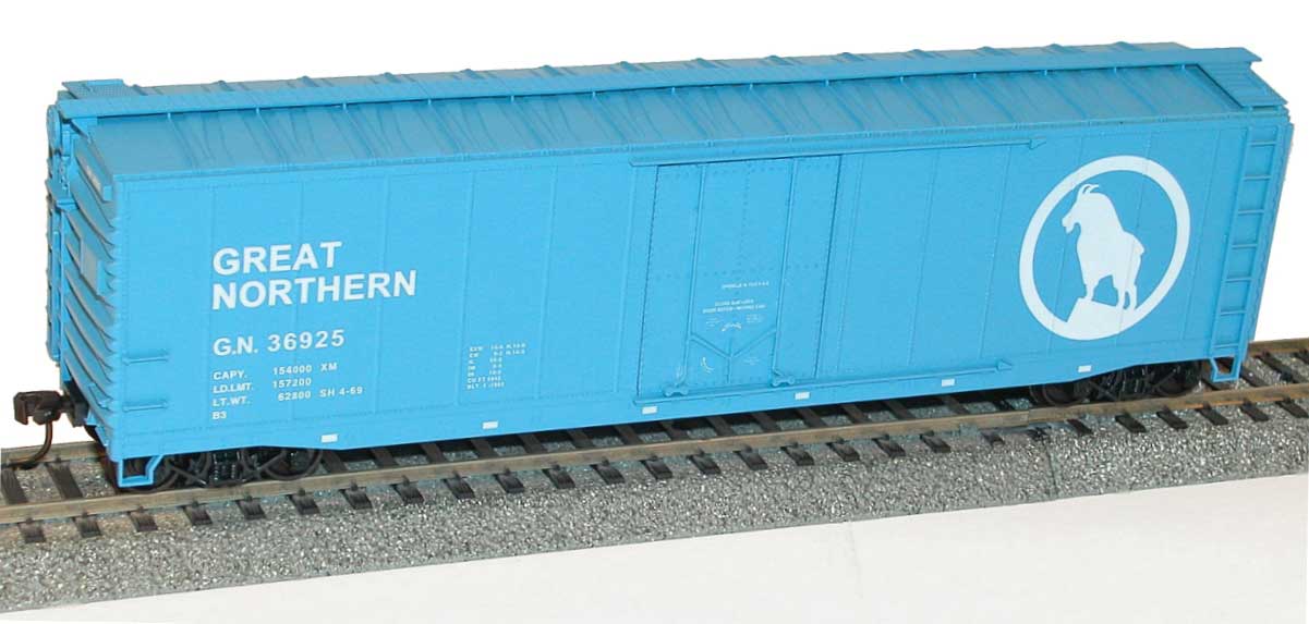 AAR 50' Riveted-Side Plug-Door Boxcar - Kit -- Great Northern #36925 (Big Sky Blue, Large Logo)
