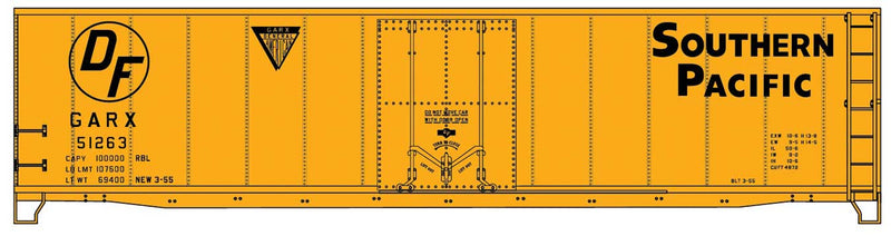 AAR 50' Riveted-Side Plug-Door Boxcar - Kit -- Southern Pacific GARX 51263 (yellow, black)