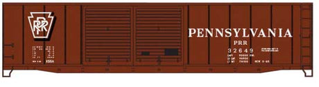 50' Riveted Double-Door Boxcar w/High Ladders & Roofwalk - Kit -- Pennsylvania Railroad #32649 (Tuscan, Shadow Keystone)