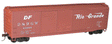 50' Steel Double-Door Boxcar w/High Ladders & Roofwalk - Kit -- Denver & Rio Grande Western #63684 (Boxcar Red, Flying Grande)