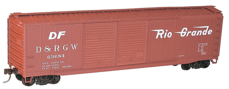 50' Steel Double-Door Boxcar w/High Ladders & Roofwalk - Kit -- Denver & Rio Grande Western #63684 (Boxcar Red, Flying Grande)