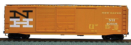 AAR 50' Riveted-Side Double-Door Boxcar - Kit -- New Haven (orange)