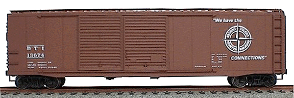 AAR 50' Riveted-Side Double-Door Boxcar - Kit -- Detroit, Toledo & Ironton (Mineral Red)
