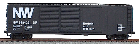 AAR 50' Riveted-Side Double-Door Boxcar - Kit -- Norfolk & Western (black)