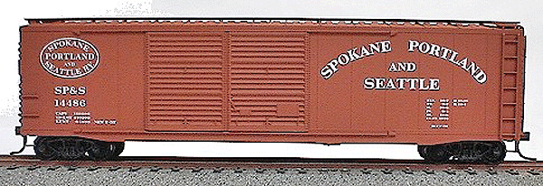 AAR 50' Riveted-Side Double-Door Boxcar - Kit -- Spokane, Portland & Seattle (Mineral Red w/white lettering)