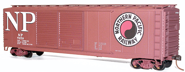 AAR 50' Riveted-Side Double-Door Boxcar - Kit -- Northern Pacific (Mineral Red)