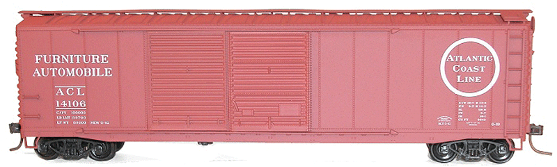 AAR 50' Riveted-Side Double-Door Boxcar - Kit -- Atlantic Coast Line #14106 (Boxcar Red, Circle Logo)-1