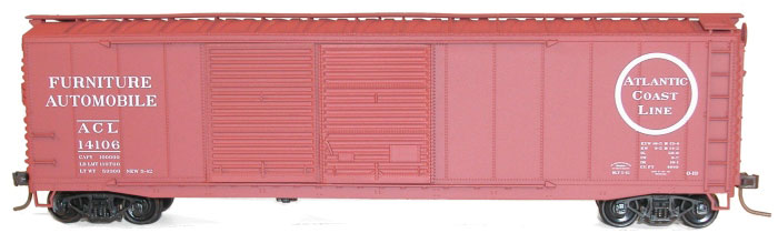 AAR 50' Riveted-Side Double-Door Boxcar - Kit -- Atlantic Coast Line #14106 (Boxcar Red, Circle Logo)-2