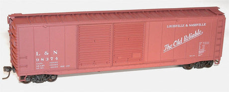 AAR 50' Riveted-Side Double-Door Boxcar - Kit -- Louisville & Nashville #98374 (Boxcar Red, Old Reliable Logo)-2