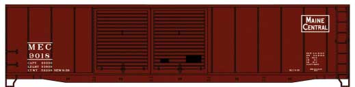 AAR 50' Riveted-Side Double-Door Boxcar - Kit -- Maine Central 9018 (Boxcar Red, Rectangular Logo)