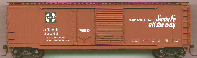 50' Welded-Side Combination-Door Boxcar - Kit -- Santa Fe (Mineral Red)