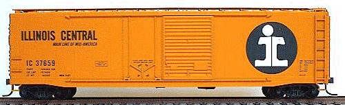 50' Welded-Side Combination-Door Boxcar - Kit -- Illinois Central (orange)