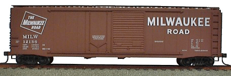 50' Welded-Side Combination-Door Boxcar - Kit -- Milwaukee Road (Mineral Red)