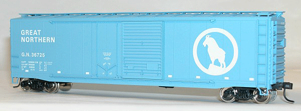 50' Welded-Side Combination-Door Boxcar - Kit -- Great Northern (blue)
