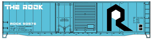 50' Welded-Side Combination-Door Boxcar - Kit -- Rock Island #50576 (blue, white, black)