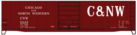 50' Steel Boxcar w/8' Superior Doors, Roofwalk, High Ladders, Brakewheel - K -- Chicago & North Western #4528 (Boxcar Red, Large C&NW)