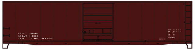 50' Steel Boxcar w/8' Superior Doors, Roofwalk, High Ladders, Brakewheel - K -- Data Only (Mineral Red)