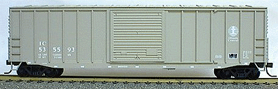 50' Exterior-Post Modern Boxcar - Kit -- Illinois Central (light gray)