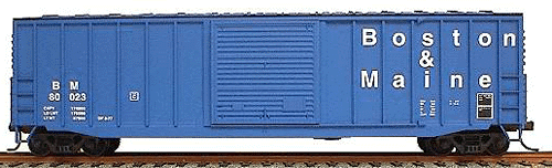 50' Exterior-Post Modern Boxcar - Kit -- Boston & Maine (blue)