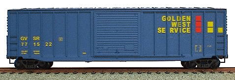 50' Exterior-Post Modern Boxcar - Kit -- Golden West (blue)