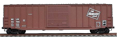 50' Exterior-Post Modern Boxcar - Kit -- Milwaukee Road (Mineral Red)
