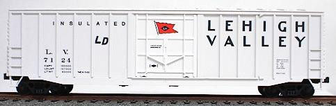 50' Exterior-Post Modern Boxcar - Kit -- Lehigh Valley (white)