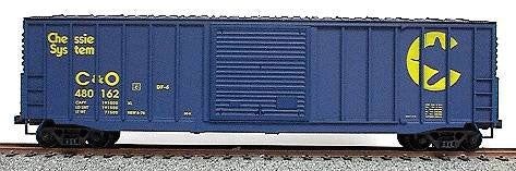 50' Exterior-Post Modern Boxcar - Kit -- Chessie/C&O (blue, yellow)