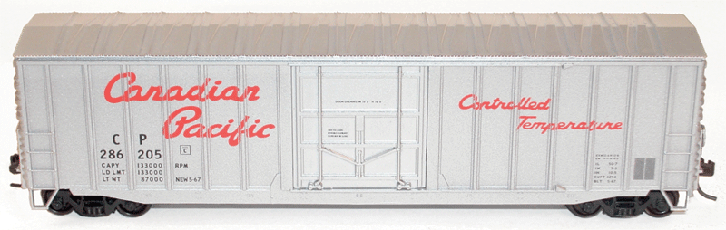 50' Exterior-Post Plug-Door Boxcar 3-Pack - Kit -- Canadian Pacific #286187, 286205, 286269 (silver, red, Script Lettering)