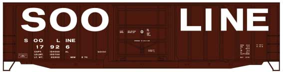 50' Exterior-Post Modern Boxcar - Kit -- Soo Line #17926 (Boxcar Red, white, Billboard Lettering)