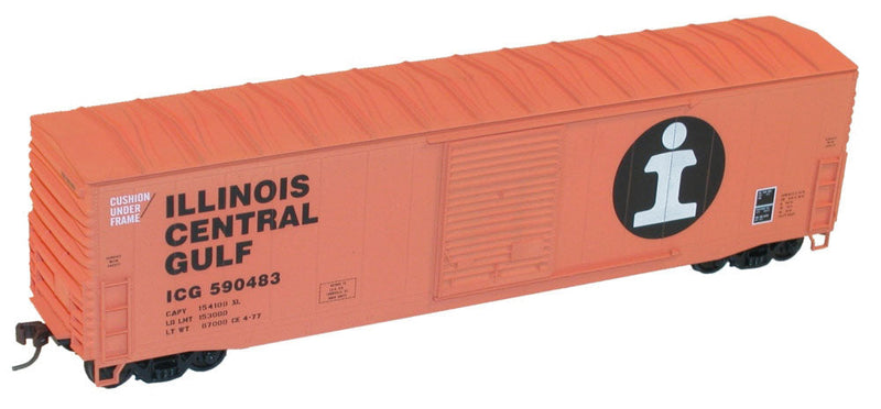 50' Welded-Side Single-Door Boxcar - Kit -- Illinois Central Gulf #590483 (orange, balck, Large Logo)