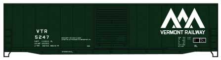 50' Welded-Side Single-Door Boxcar - Kit -- Vermont Railway