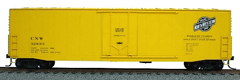 50' Welded-Side Plug-Door Boxcar - Kit -- Chicago & North Western (yellow w/black & white lettering)