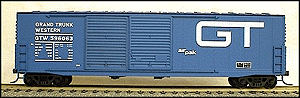 50' Welded-Side Double-Door Boxcar - Kit -- Grand Trunk Western (blue)