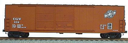 50' Welded-Side Double-Door Boxcar - Kit -- Chicago & North Western (Oxide)