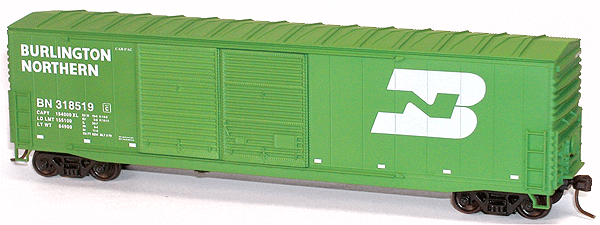 50' Welded-Side Double-Door Boxcar - Kit -- Burlington Northern #318519 (Cascade Green, white; Large Logo)