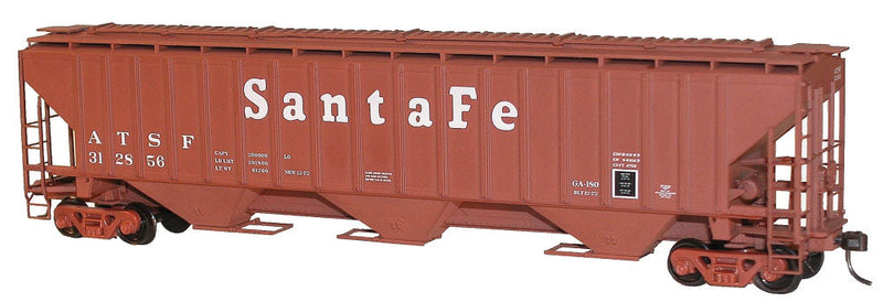 Pullman-Standard 4750 3-Bay Covered Hopper - Kit -- Santa Fe #312856 (Boxcar Red, Medium Cooper Lettering)