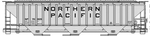 Pullman-Standard 4750 3-Bay Covered Hopper - Kit -- Northern Pacific #76829 (gray, Billboard Lettering)