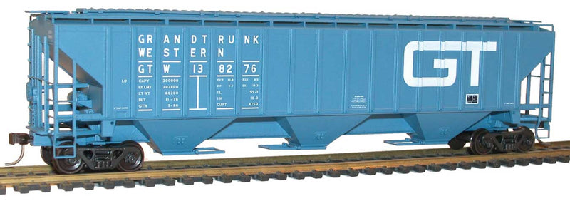 Pullman-Standard 4750 3-Bay Covered Hopper - Kit -- Grand Trunk Western #138276 (blue, white)